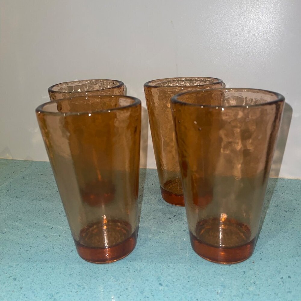 Fire And Light Tumbler Glass Set Of 4 Recycled Copper